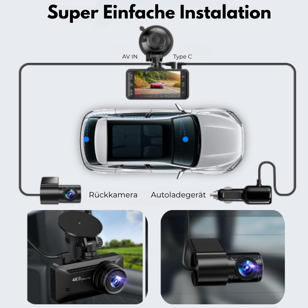 4K Dash Cam with 3.9” Screen by Avolo